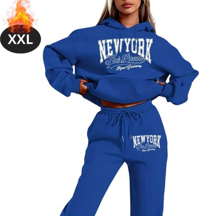 Nivard Joggingpak - Huispak - Volwassenen - Trainingspak - Comfortabel - Joggingsbroek - Tracksuit - Dames - Blauw - XXL