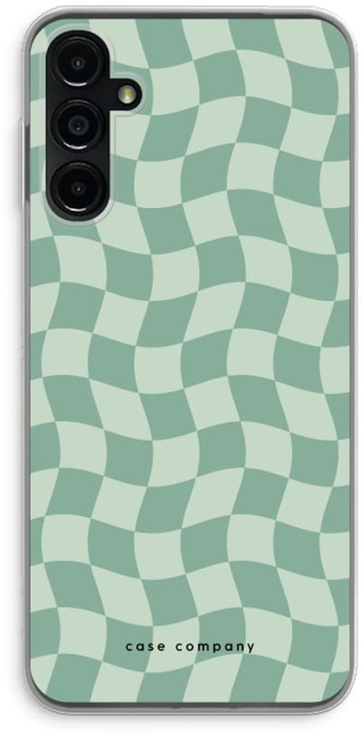 Case Company® - Hoesje geschikt voor Samsung Galaxy A14 hoesje - Grid Groen - Soft Cover Telefoonhoesje - Bescherming aan alle Kanten en Schermrand