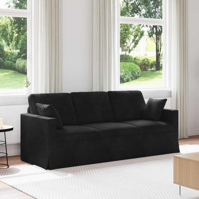 vidaXL - Bank - Zwart - 198 - x - 78 - x - 80 - cm - Fluweel