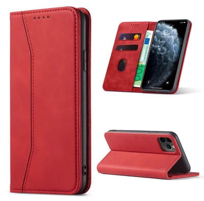 Hoesje geschikt voor iPhone 16e - Bookcase - Pasjeshouder - Portemonnee - Kunstleer - Rood