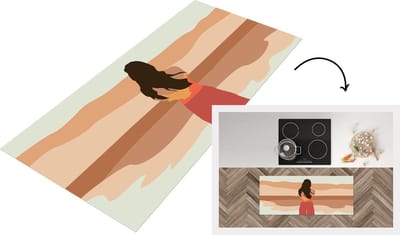 Keukenloper - Loper keuken - Vrouwen - Strand - Zomer - Pastel - 120x50 cm - Keukenloper vinyl