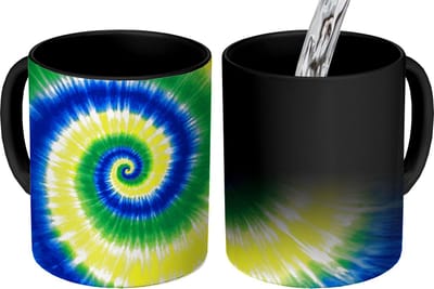 Magische Mok - Foto op Warmte Mokken - Koffiemok - Spiraal - Groen - Draaiend - Magic Mok - Beker - 350 ML - Theemok