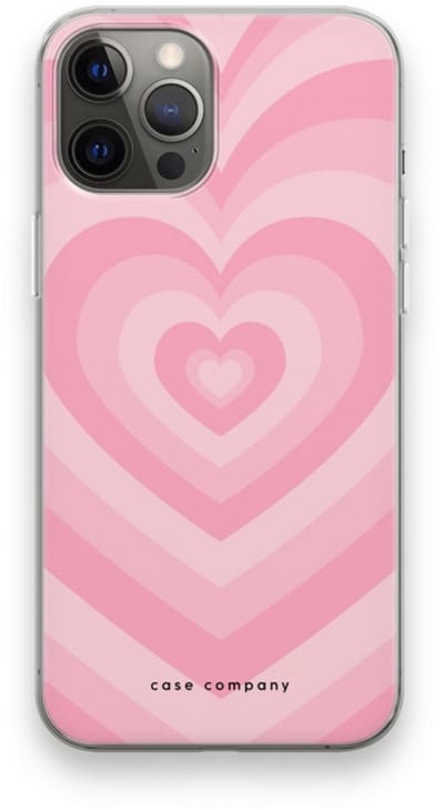 Case Company® - Hoesje geschikt voor iPhone 12 Pro Max hoesje - Hart Roos - Soft Cover Telefoonhoesje - Bescherming aan alle Kanten en Schermrand