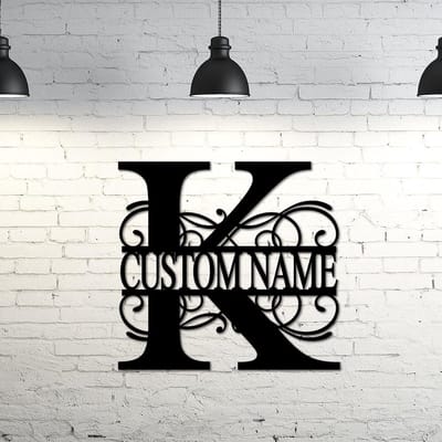 Metalen Naambord - Gepersonaliseerd Huisnummer - Buiten Decoratie - Lasergesneden Ontwerp - 18 Inch - Zwart