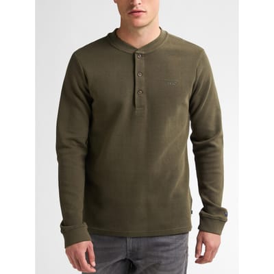 Petrol Industries - T-shirt Lange mouw - Heren - L - Army - Katoen - M-3050-TLR619