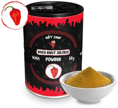 Bhut Jolokia Poeder (Ghost Pepper) 30g - Extreem Pittige Chili Poeder - 100% Pure Peper - Voor Hot Sauce, Marinades & BBQ