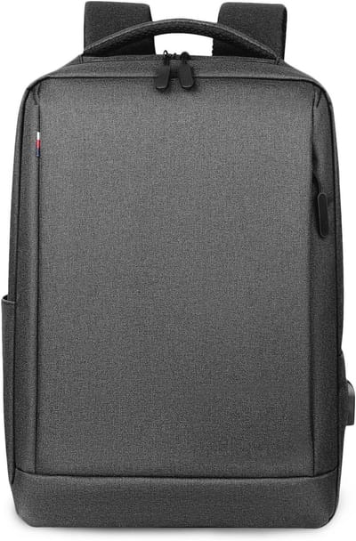 Draagbare 15,6 inch Zakenrugzak - Waterdichte Computerrugzak met USB-oplaadaansluiting voor Heren - Ideaal voor School en Zakenreizen - Donkergrijs