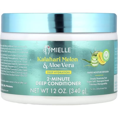 Diepe Hydratatie 2-Minuten Diep Conditioner, Voor Droog en Uitgedroogd Haar, Kalahari Meloen & Aloë Vera, 340G(12oz) white