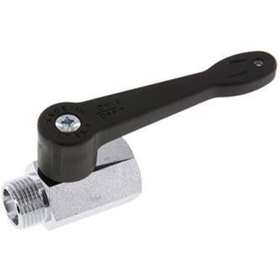 Buiten x Binnendraad G 3/8 inch 2-Weg Messing Mini-Kogelkraan Lange Hendel 15 Bar