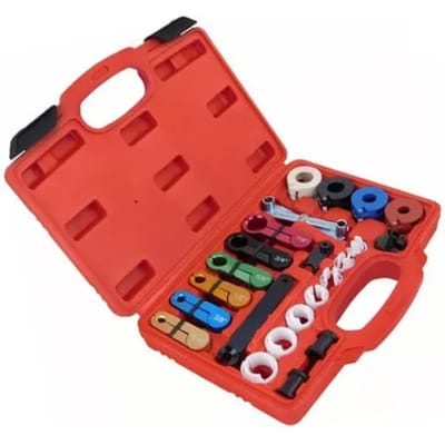 Jeu d'outils de déconnexion rapide 22 pièces Alliage d'aluminium universel Kit d'outils de déconnexion de ligne AC pour véhicules red