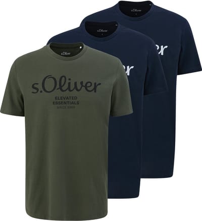 s.Oliver Heren t-shirt 3 pack Basic