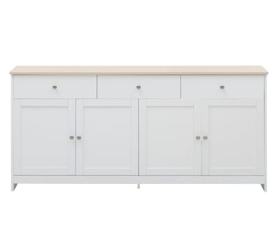 Keukenopbergkast, Dressoir voor Eetkamer met 3 Lades en 4 Deuren, Keukenkast met Werkblad, Opbergkast, Ldeaal voor Kleine Spullen Zoals Bestek, Kruiden, Tafelkleden, Rekeningen, enz