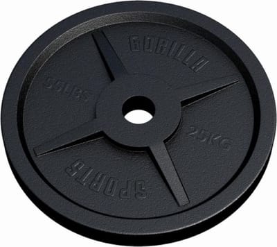 Gorilla Sports Gewichtsschijf - Olympisch - Halterschijf - 25 kg - Gietijzer Zwart - 50 mm