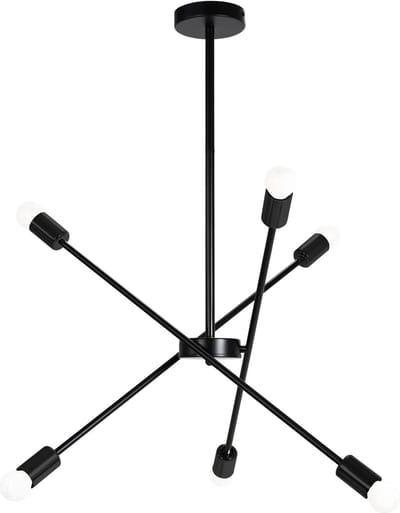 TooLight Zwarte hanglamp - 6 lichtpunten - industrieel design - E27 fitting