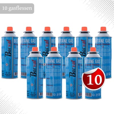 Butaan Gasbus 227 Gram – Gascartridges – Geschikt voor Kooktoestellen – Navulgas – Set van 10 Stuks