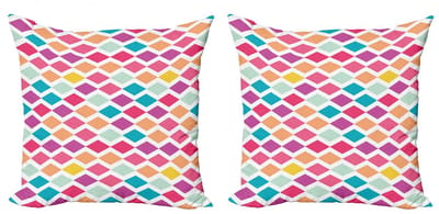 ABAKUHAUS Kussenhoes Set 2x – Rhombus Mosaïek, Dubbelzijdig, Digitaal, 50x50 cm