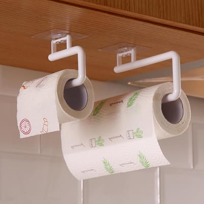 Praktische 3-delige Keukenrolhouder zonder Boren, Ideaal voor Keuken en Badkamer, Ruimtebesparend en Stijlvol Ontwerp