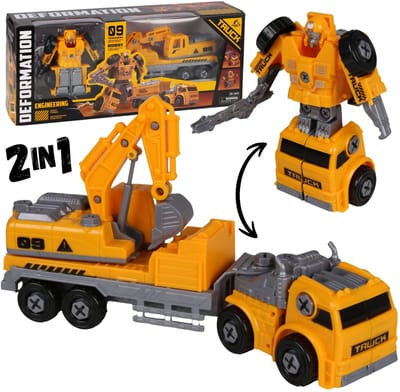 2in1 Robot die verandert in een auto + graafmachine op wielen, speelgoed voor kinderen 3+ MEGA CREATIVE