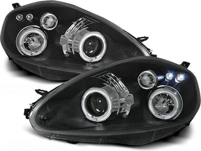 Koplampen dual halo rims FIAT GRANDE PUNTO 09 05-08 ANGEL EYES ZWART