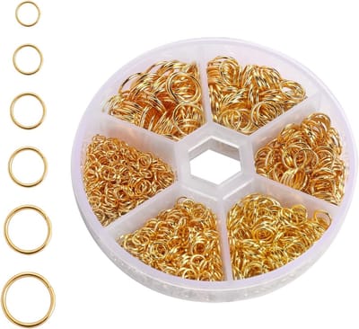1000 Stuks Gouden Jump Rings voor Sieraden Maken en Repareren - Ideaal voor Kettingen, Oorbellen en Armbanden in Diverse Maten 4mm tot 10mm