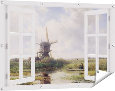 Gards Tuinposter Doorkijk In ’t Gein bij Abcoude - Willem Roelofs - 120x80 cm - Tuindoek - Tuindecoratie - Wanddecoratie buiten - Tuinschilderij