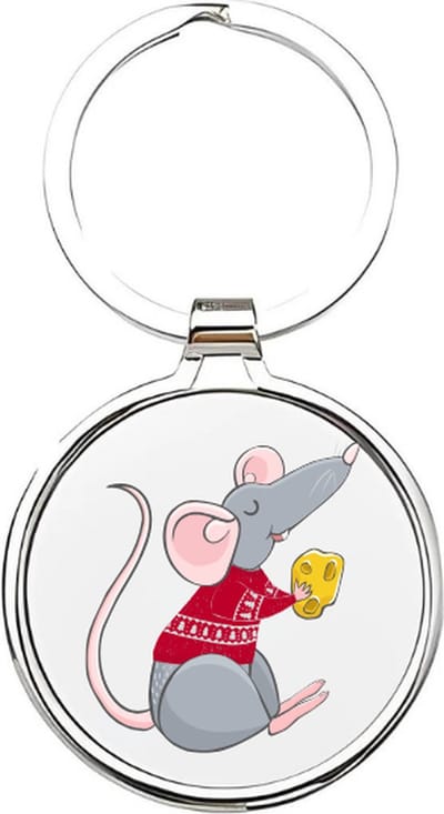 Akyol - Muizen Sleutelhanger - muis - dierenliefhebbers - knaagdier - huisdier - rat - hamster - grijze muis - dieren sleutelhanger - cadeau voor dierenliefhebbers - mouse - knaagdieren - 4 x 7,5 CM