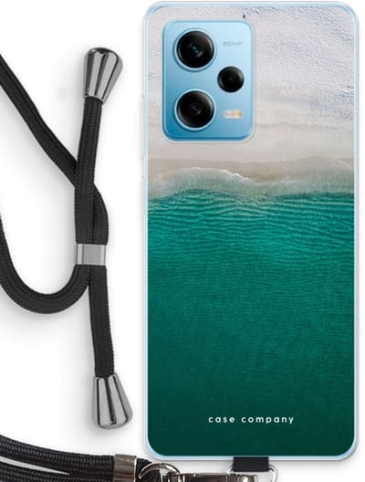 Case Company® - Hoesje met koord geschikt voor Xiaomi Redmi Note 12 Pro 5G hoesje met Koord - Stranded - Telefoonhoesje met Zwart Koord - Bescherming aan alle Kanten en Over de Schermrand