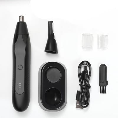 Neustrimmer 2 in 1 - Neustrimmer - Wenkbrauwtrimmer - Mannen - Vrouwen - Neustrimmer - Afspoelbaar - USB Oplaadbaa - Zwart