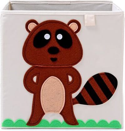 DW4Trading Opbergmand Wasbeertje - 33x33x33 cm - Viltmand - Opvouwbaar - Past in zweedse kast Expedit en Kallax