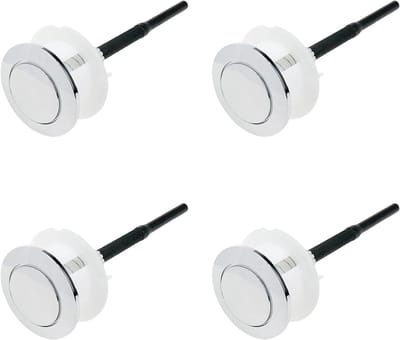 Toilet Tank Knop - Spoelknop - Toilet Reparatie - Enkele Push Bediening - 38mm Diameter - Zilver