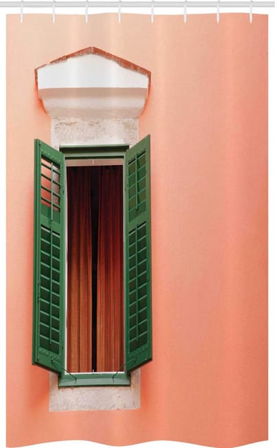 ABAKUHAUS douchegordijn – 120 x 180 cm – multicolor oranje/groen/wit
