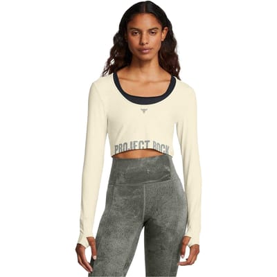 Under Armour Dames/Dames Project Rock T-shirt met lange mouwen (Bruin)