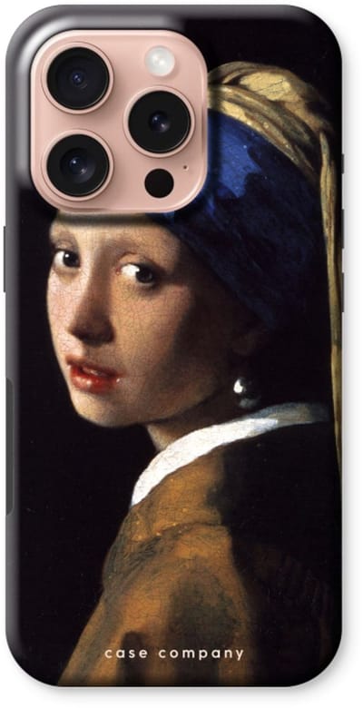 Case Company® - Hoesje geschikt voor iPhone 16 Pro hoesje - The Pearl Earring - Tough Case - Maximale Bescherming alle Kanten en Schermrand