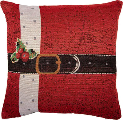 Clayre & Eef Kussenhoes 44x44 cm Rood Polyester Kerstman