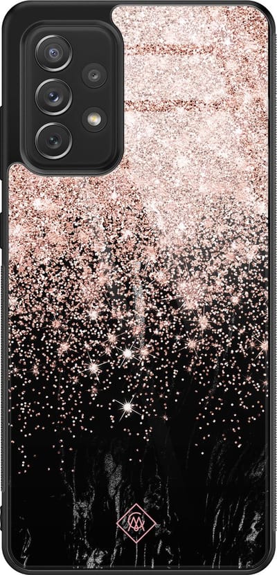 Casimoda® hoesje - Geschikt voor Samsung Galaxy A52 5G - Marmer Twist - Luxe Hard Case Zwart - Backcover telefoonhoesje - Zwart