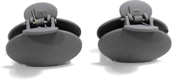 Haarklemmen 4 cm siliconen grijs 2 stuks.