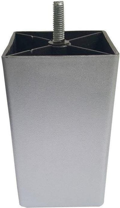 FLE - Meubelpoot grijs vierkant 7 bij 7 cm en hoogte 12 cm van kunststof (M8)