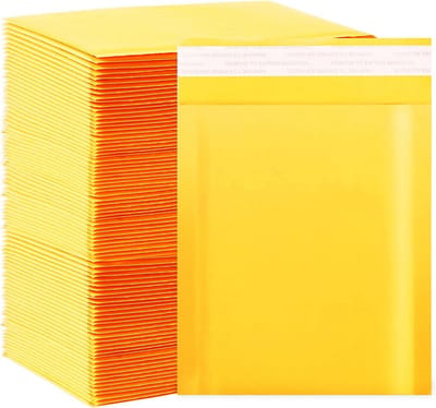 Kraft Bellenveloppen - Verzendzakken - Veilig Verzenden - Zelfsluitende Klep - 100 stuks - Geel