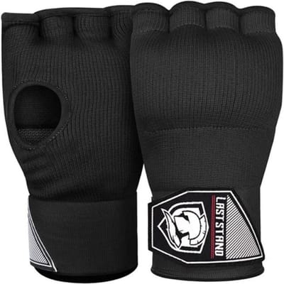 1 Paire de Bandeaux de Boxe Intérieurs Demi-Doigts en Gel Gants de Boxe avec Longue Sangle de Poignet pour Hommes et Femmes Équipement de Karaté Sécurité Ge One Size noir