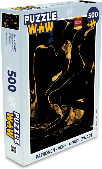 Puzzel Patronen - Verf - Goud - Zwart - Legpuzzel - Puzzel 500 stukjes