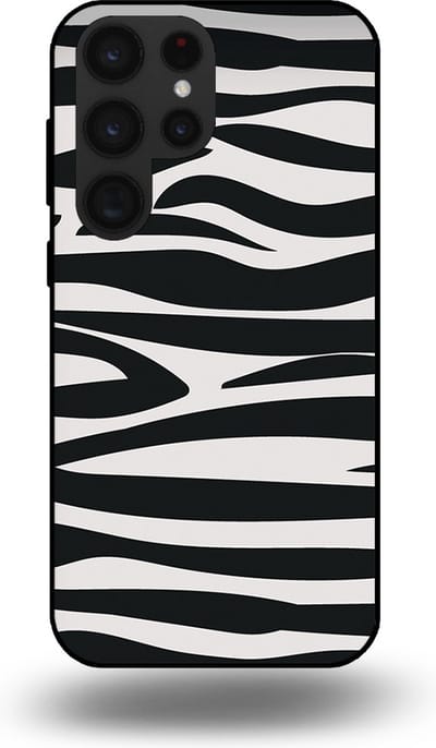 Smartphonica Telefoonhoesje geschikt voor Samsung Galaxy S23 Ultra met zebra opdruk - TPU backcover case met zebra print design - Zwart Wit geschikt voor Samsung Galaxy S23 Ultra
