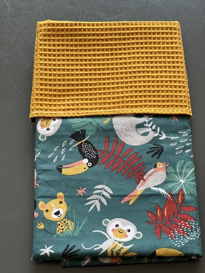 baby deken kinderwagen deken wieg deken oker geel groene jungle 60 x 90 cm
