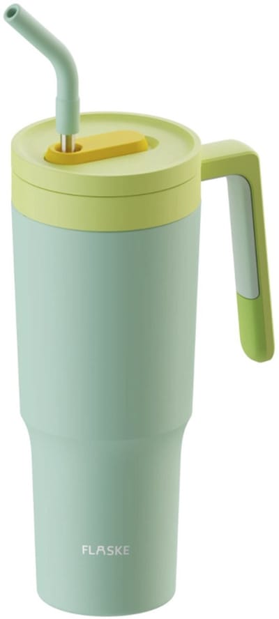 FLASKE Koffiebeker to go/ Explorer Cup 1.2L - Lime - RVS Thermosbeker van 1.2L