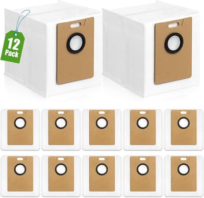 12STUKS Stofzakken reserveonderdelen - geschikt voor Tapo RV30 Max - RV30 Max Plus - RV20 Max Plus - RVA202 - grote capaciteit vliesstoffen - stofzuigerzakken - accessoires - robotstofzuiger accessoireset - reserveonderdelen