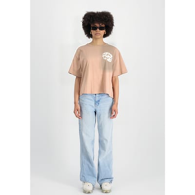 Alpha Industries Logo T Dusty Coral Maat: XS | Tops Outlet | Dames | Blauw