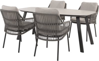 Manolo Alicante dining tuinset 180x95xH75 cm 5 delig antraciet Taste 4SO
