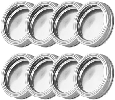 Dailygoody - RVS Mason Jar Deksel - Lekvrij deksel voor specerijen - 70mm formaat - Perfect voor snoep - Geschikt voor jam - Set van 12 stuks