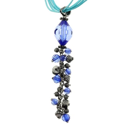 Behave - Damesketting turquoise hanger kralen - Avondlook - 52,5 cm