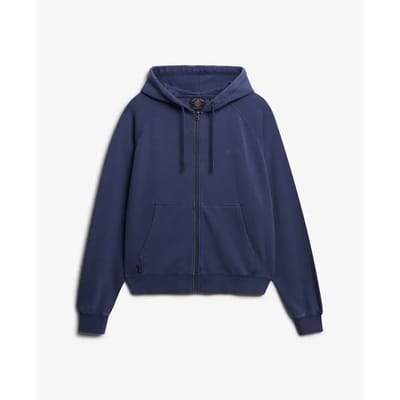 Superdry - Essential Logo garment-dye hoodie met rits - Dames - Hoodies