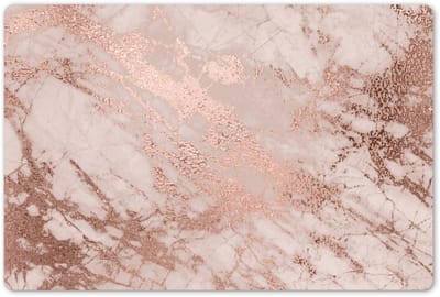 Placemats 45x30 cm - Placemat kunststof - 1 stuk - Marmer - Roze - Luxe - Marmerlook - Glitter - Design - Borden onderleggers - Decoratie voor op tafel - Keuken tafeldecoratie accessoires - Vinyl onderlegger - Tafelversiering